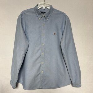 Ralph Lauren Classic Fit Men’s Blue Oxford Button Down Shirt Long Sleeve Casual